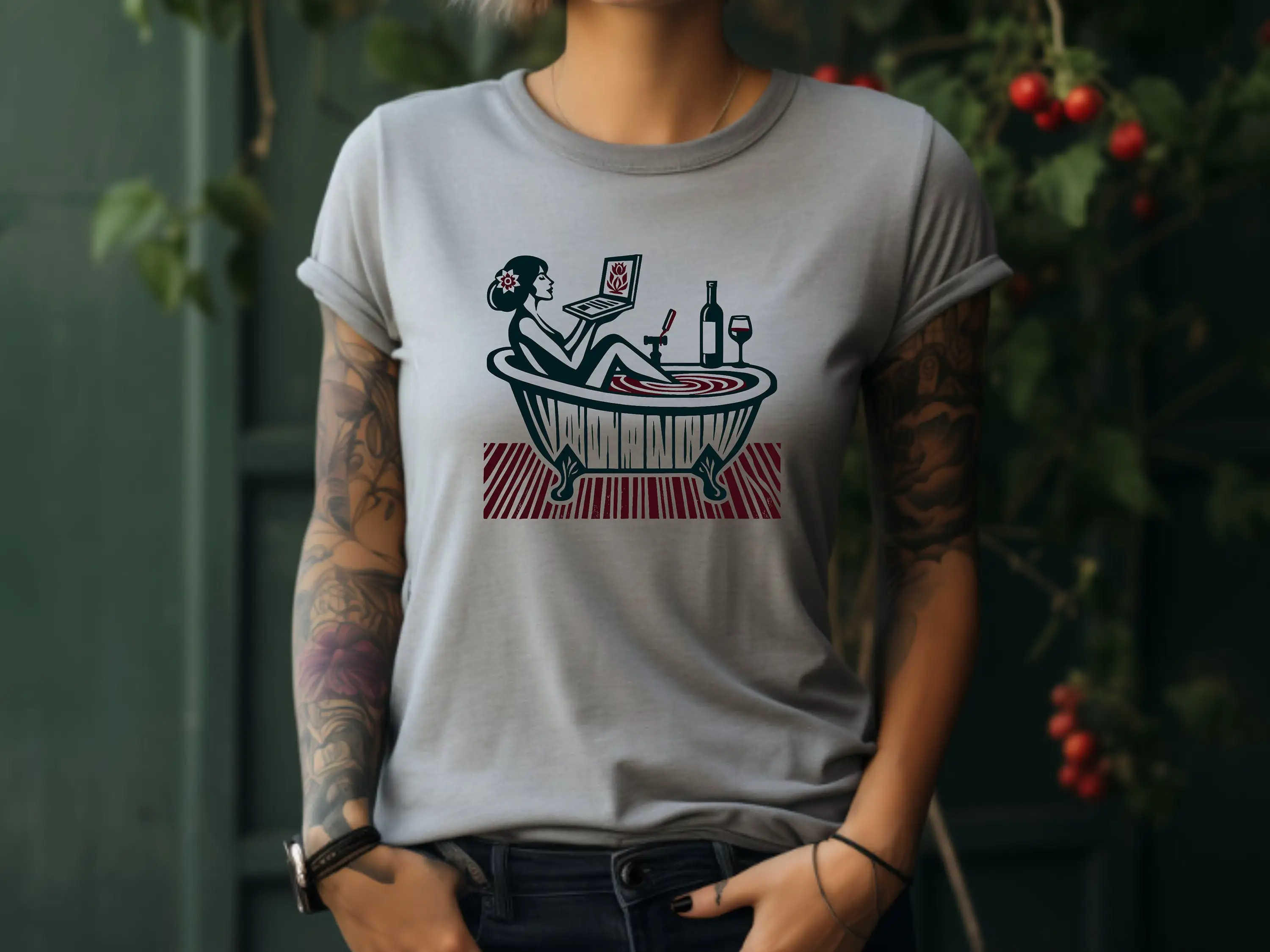 Self Care T Shirt Wine Lover B - Spa Wellness The Fort 리뷰 및 가격